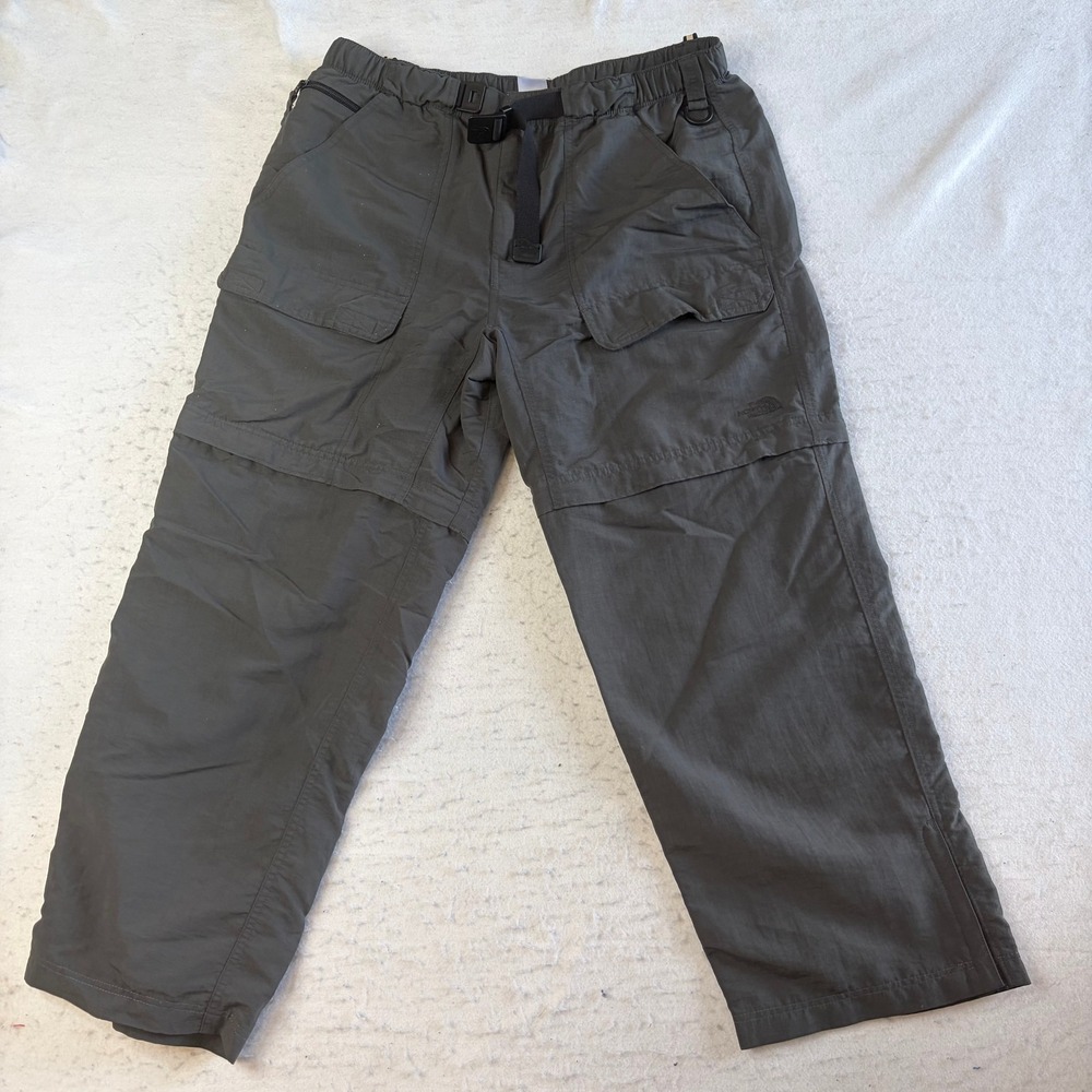 The North Face Convertible Pants Mens Large Gray Hiking Outdoor Cargo Zip Off